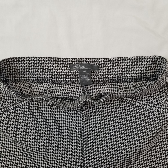 Pants Stretch Skinny Ankle Black White Houndstooh 89th Madison Size PS - Picture 6 of 8